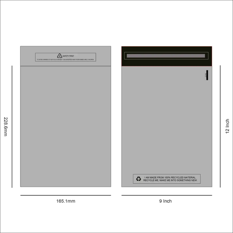 Grey Mailing Bags