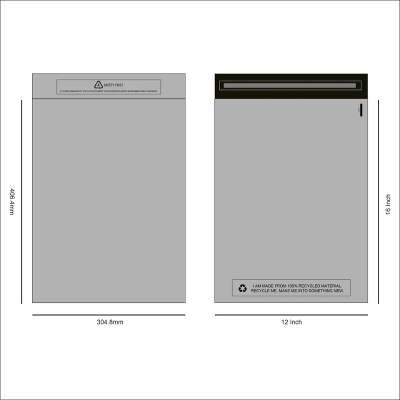 Grey Mailing Bags