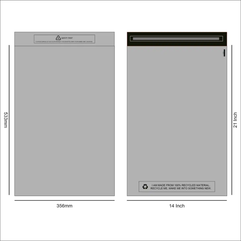 Grey Mailing Bags
